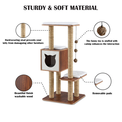 Cute Cat Condo Tree with Scratching Posts