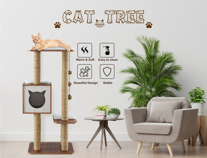 Cute Cat Condo Tree with Scratching Posts